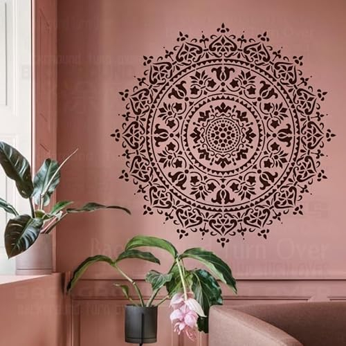 80cm Mandala Round Flower Lotus Schablone Mandala Schablonen Für Dekor Farbe Große Vorlage Wiederverwendbare Wände Große Vorlagen Zum Malen Nische Wandmöbel Fliesen Bodenfliesen Dekoration