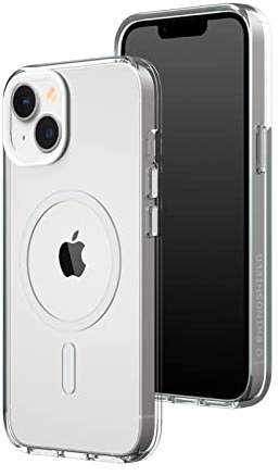 RhinoShield Clear Hülle für MagSafe für iPhone 14/13 | Starker Magnet, Anti-Vergilbung, transparent, hohe Klarheit, stoßfest, Fallschutz nach Militärstandard