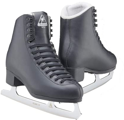 Jackson Ultima Classic JC553 Eiskunstlaufschuhe für Herren/Jungen, mittlere Breite, Bündel mit Schlittschuhschonern, Jungen, Größe 38