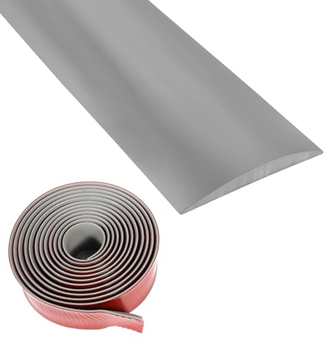 4cm×3m Übergangsprofil Selbstklebend Vinyl Übergangsschiene, Bodenleiste Fußböden Abdeckleisten Holzmaserung Abdeckleisten für Fußböden (Grau)