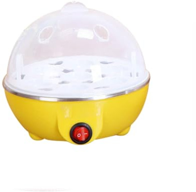 (giallo) Cuociuova elettrico a risparmio energetico per cucina, cucina, cucina, camicia e fa omelette per 7 uova, vassoio per uova al vapore, cavo e funzione di spegnimento automatico, 350 W