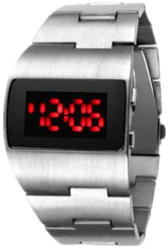 yuwqqoajv Orologi da Polso a LED Regali per Applicazioni in Lega robusti e durevoli Orologio da Polso Digitale a LED, Luce Rossa Argentata