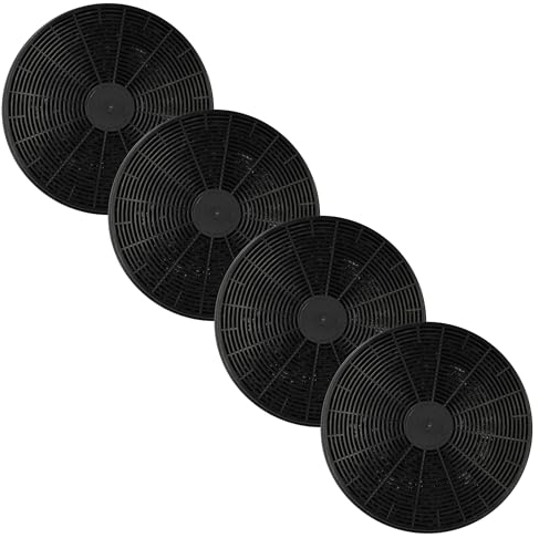 vhbw 4x Filtres à charbon actif remplacement pour Klarstein 10027530, CGCH2, 10027711, 10030983, K10001 pour hotte aspirante - 17,5 cm
