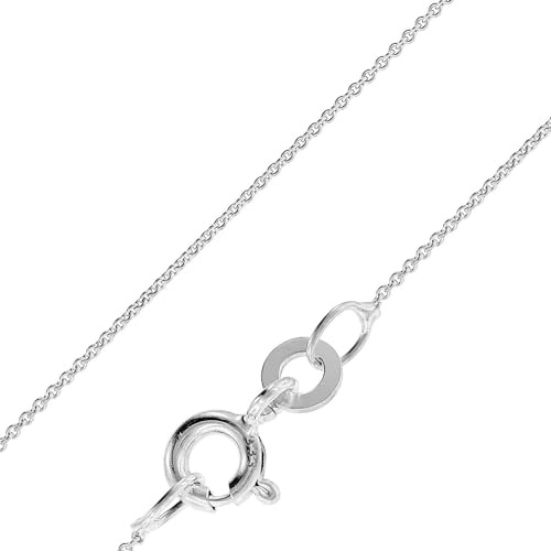 trendor Halskette Feine Ankerkette Weißgold 333 / 8K Breite 0,8 mm 68058 | zeitloser Halsschmuck für Damen und Herren, elegante Geschenkidee,