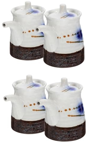 Garneck Lot de 2 Élégants Bocaux à Sauce Distributeur D'huile Et de Vinaigre sans Base Gourmet 2 Pièces