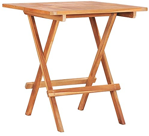 Makastle 3-TLG. Terrassenmöbel-Set, klappbar Gartenmöbel-Set mit Tisch & 2 Stühlen, Kleiner Sitzgarnitur Bistroset für Balkon Garten Terrasse, Klappbar Teak Massivholz