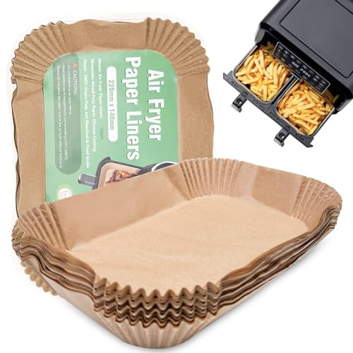 Traxenta Dubbelt silikonolja luftfritöspapper, tillbehör ugnsbehållare bricka, bakpapper fyrkantig fritös, bakplåt plåt behållare korgar
