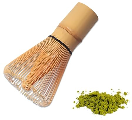 Fleymu Kit de Inicio Matcha - Escoba y Batidor de Bambú Tradicional con 80 Dientes - Accesorios y Herramientas para Hacer Té