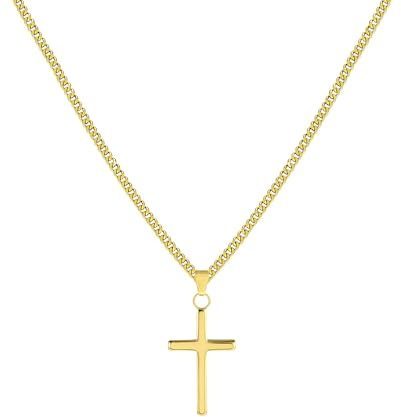 ALEXCRAFT Ketten Silber Kreuz Halskette für Damen 14K Vergoldete Halsketten | Verstellbares Kette Gold Kreuz Anhänger Halskette für Damen Frauen Herren Stapelbare Halsketten Religion Schmuckgeschenke