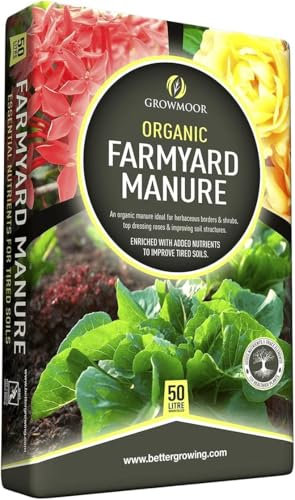 Manure Compost Gardening Soils for Outdoor and Indoor Planting, Small to Large Plants Promotes Rooting For Fast Establishment, Blended To Support Plant Health (50L)