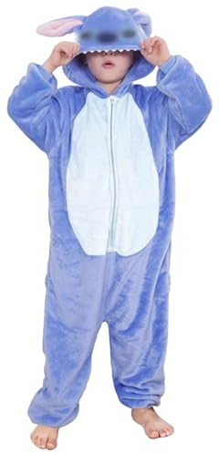 Kitimi Pigiama Bambini Tuta Onesie Bambina e Bambino Peloso Vestaglia Intero Animali Costumi di Carnevale Kids per Feste e Cosplay Costume Halloween Party Show di Natale Pigiama