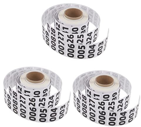 Lurrose 3rollen Rollnummerierte Aufkleber Für Lagerverwaltung Selbstklebende Etiketten Mit Fortlaufenden Zahlen Organisation Von Und