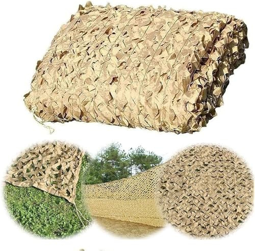 LLurAQE Camo Netting Desert Camo Netting Shade Netting for Camping Sunshade Hunting Shooting Military, Camo Netting for Fences Hide for Hunting, Decoration, Sun Shade, Camping(2 * 10m)
