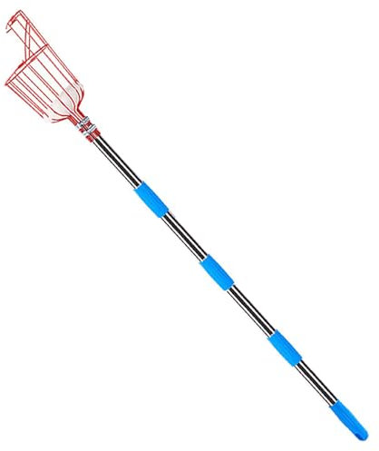 cueille fruit telescopique pomme Outil de cueillette de fruits d'arbre de 2, 3, 4 m, poteau de cueillette de panier pour cueillir les fruits en hauteur, pour nectarines/prunes/cerises/kakis(2.4m/73.6i
