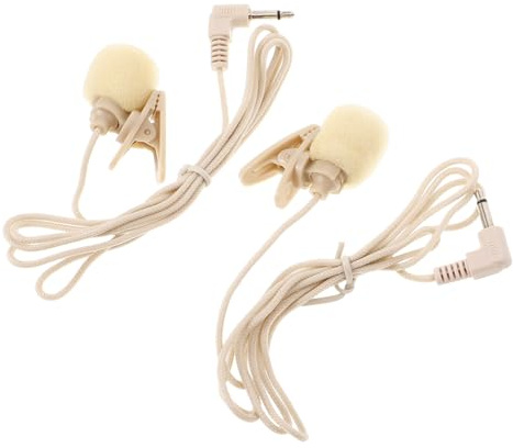 Toyvian 2 Stück Lavalier Mikrofone mit Clip, Beige, für Smartphones | Computer, Meetings und Interviews, aus Stoff und Abs, Leicht Tragbar, Allgemein Einsetzbar