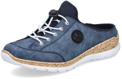 Rieker Dam lågtopp sneakers N4210, halvskor för kvinnor, Blå 14, 39 EU