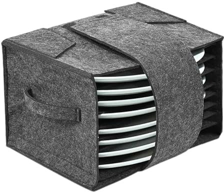 ZYEKIU Portapiatti in Feltro da Campeggio con 8 Scomparti, Organizer per Piatti per Camper 27 x 22 x 7cm Impilabili, Portapiatti da Campeggio in Feltro Borse in feltr per Camper Roulotte e Barche
