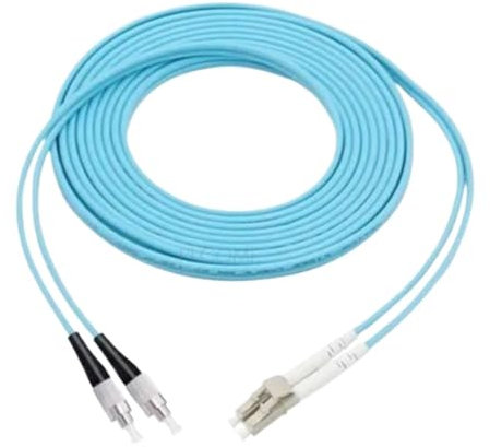 CAMCHJVVM Cavo di Collegamento in Fibra Ottica multimodale Duplex OM3 LC FC SC ST Pigtail 1/5/10M Metri(LC-FC,1M)