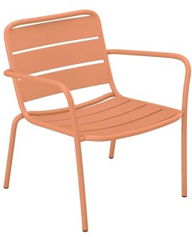 Vente-unique-Gartensessel niedrig & stapelbar - Metall - Pfirsich - MIRMANDE von MYLIA