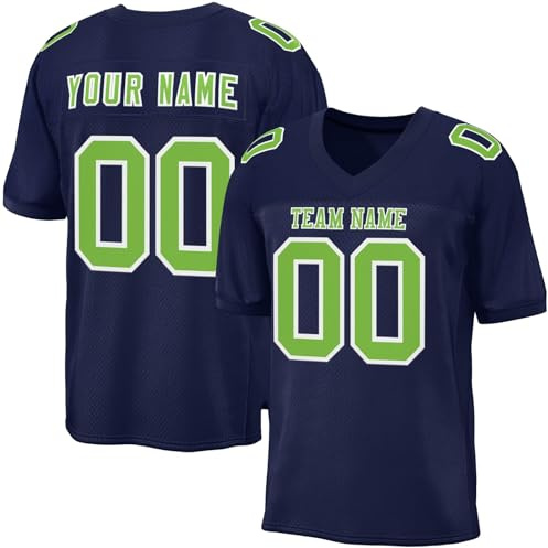 Generisch Benutzerdefinierte American Football Replica Team Jersey Gedruckt mit Namensnummer Logo Praxis Trikots für Männer/Frauen/Jugend/Vorschule