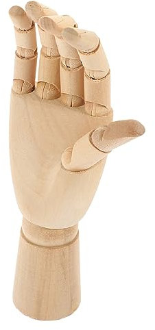 Amosfun Hölzerne Schaufensterpuppe Handmodell Zum Skizzieren Mit Flexiblen Fingergelenken Aus Ausgewähltem Holzmaterial Für Künstler Und Studenten Proportioniertes Handstatue-Design Für De