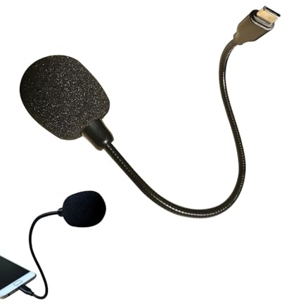Microphone USB C, col de cygne de type C compatible avec MacBook Pro/Air, iPad Pro 13/12.9/11, iPad Air 13/5e/4ème, Samsung S25/S24/S23, Tab S10/S8/S7, Pixel 9/8/7/6 Pro, ordinateur portable