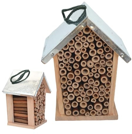 Marienkäferhaus Beehotel | Lebensraum Käfer aus Holz | dekorativer Unterstand | Nistkasten | Garten, Hinterhof, Balkon, Bauernhofdekoration für Marienkäfer