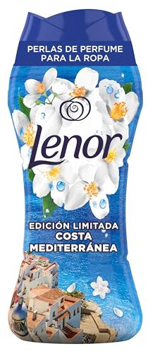 Lenor Perlas De Perfume para la Ropa, 22 Lavados (270g), Brisa Marina Y Jazmín, Edición Limitada Costa Mediterránea, Frescor Ininterrumpido Hasta 12 Semanas