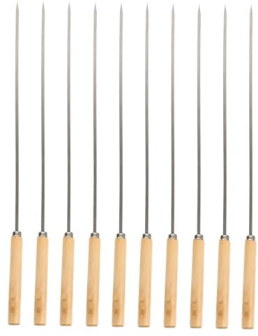 Toyvian Brochettes à Griller En Acier Inoxydable Plates 10 Pièces Pour Barbecue Extérieur Fête Barbecue Feu De Camp Solide Réutilisables