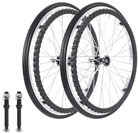Générique Roue Arrière de Remplacement pour Fauteuil Roulant de 24 Pouces, Pneu Solide 24x1 3/8, Moyeu en Alliage D'aluminium pour Fauteuil Roulant Manuel