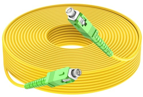 Ohmvolta SC/APC to SC/APC Single Mode Fiber Patch Cable 200M, 9/125µm Simplex, Low Loss (0.2dB), with Ceramic Ferrule for Fiber Internet, ONT, Modem, FTTH