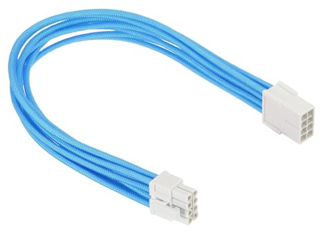 PATIKIL Câble PCIe 8 Pin Mâle Vers 8 Pin (6+2) Mâle 18AWG 300mm/12 Pouces Long, 1Pc Câble D'alimentation GPU Câble Adaptateur Alimentation PCI Express Pour Carte Graphique, Blanc Bleu