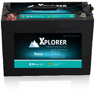 12v Xplorer BASE 100AH LITHIUM LIFEPO4 BATTERY, 100ah LEISURE BATTERY, Caravan Motorhome Marine Boat 12V Battery - Safe, Clean and Portable Leisure Battery 12v for Caravans