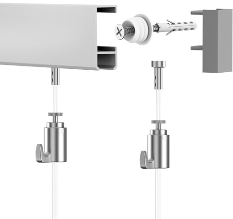 Bilderschienen Galerieschienen Bilderleiste Premium Pro Komplett-Set 10m, silber