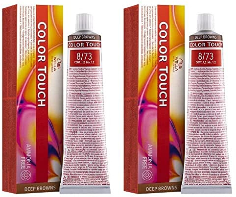 Wella Color Touch 8/ 73 hellblond braun-gold, 2er Pack, (2x 60 ml)