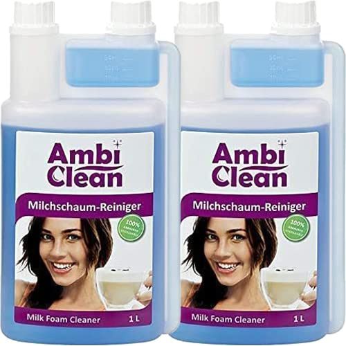 AmbiClean Universal-Milchschaumreiniger, Milchsystemreiniger, Milchaufschäumer-Reiniger | Made in Germany | Für Jura, Siemens, Delonghi, Krups, Melitta, Bosch uvm.| 2x 250 Milliliter