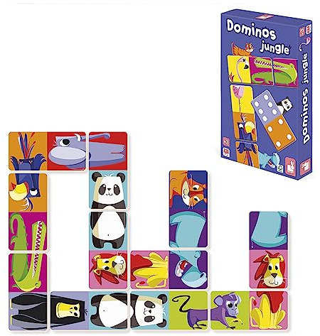 Janod - Dominos Jungle - Gioco di Memoria e Associazione - 2 Livelli - da 2 a 4 Giocatori - da 3 Anni - J02771