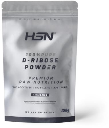 HSN D-Ribosa en Polvo - Sin Sabor 150g | 10 Gramos Ribosa por Dosis Diaria. 100% Pura Sin Añadidos ni Excipientes. Vegano y Sin Gluten. No Incluye Dosificador