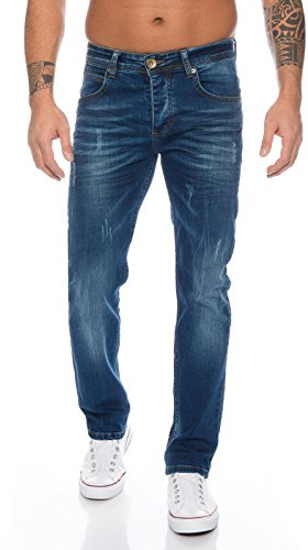Rock Creek Jean stretch pour homme coupe classique délavé tailles W29 à W44, 30W x 32L