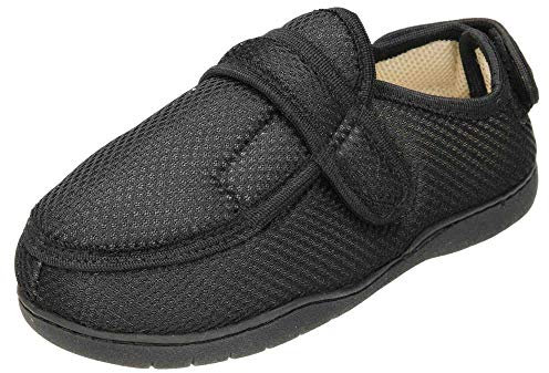 JWF Unisex 5E Wide Fit Closed Toe Slippers Shoe Multi Black 9/10 UK