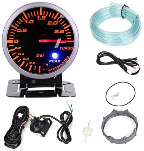 Turbo Ladedruckanzeige, 2,5 Zoll, 60 mm, 3,0 bar, LED-Fahrzeugmodifikation Turbo Ladedruckanzeige, Zeiger DC12V für alle Arten modifizierter Fahrzeuge