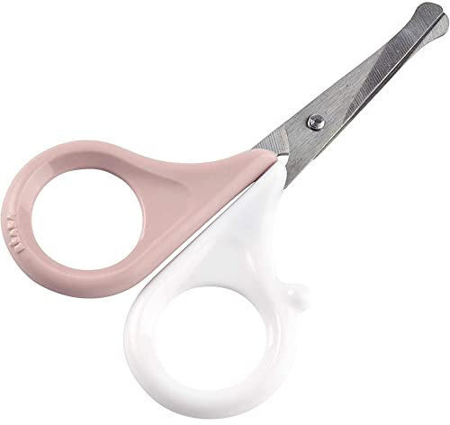 Béaba Nagelsaxar för spädbarn och barn - för nagelvård och manikyr - rundade toppar - rosa