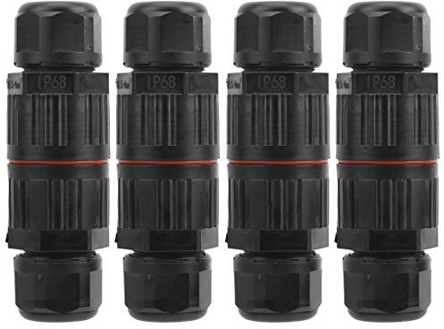 4Pcs Waterproof Outdoor Electrical Connector 3Pin Wire Connector Junction Box for Street Lights and Garden Lights