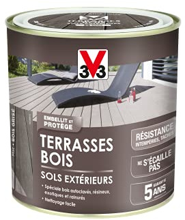 V33 Peinture sols extérieurs terrasses bois, Bois grisé 0,5L
