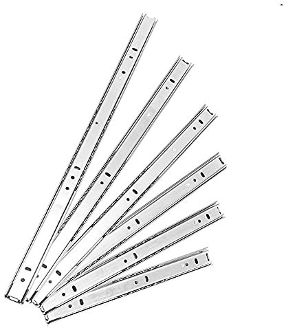 Schubladenschienen 2 Abschnitte Schubladenfolien Micro-Führer Stahlkugel 27mm breite Stahlkugel 2 Falten Ball Schiebeschränke Schublade Stahlkugelschrank Folien Schubladenauszug 477 ( Color : 300mm )