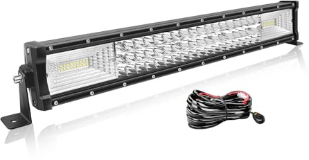 Willpower Led Lichtleiste Balken Gebogen 12V 24V 22 für Auto Offroad | Lightbar Arbeitsscheinwerfer 270W, mit 12V Kabelbaum, 6000K Weiß, IP67 Wasserdicht, Beleuchtung für KFZ Traktor ATV Boot Quad