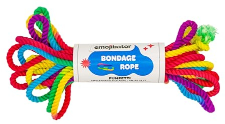 Emojibator Funfetti Rainbow Rope for Couple | Fun Games | Soft Touch | Made of Sustainable Bamboo Silk | 8 Meters Long | Skin-Friendly