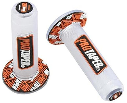 NICOLIE Poignées de Motocross Guidon Dirt Pit Bike 7/8 Poignées en Caoutchouc pour Guidon - Orange translucide - 22mm