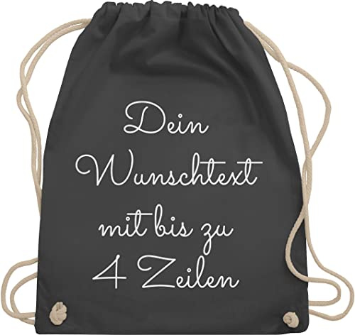 Geschenk mit Namen personalisiert by Shirtracer - Turnbeutel Rucksack - Aufdruck selbst gestalten - Wunschtext I Geschenk personalisiert
