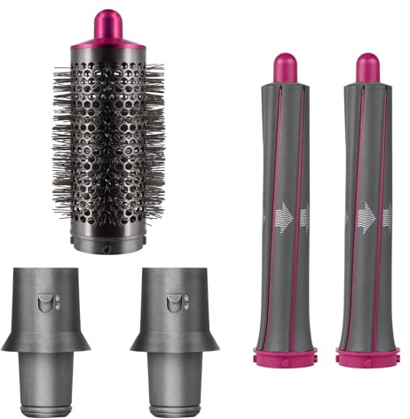5-in-1 Lockenwickler und Runde Volumenbürste Aufsätze für Dyson Airwrap für Dyson Supersonic Haartrockner Lockenaufsätze, Zubehör für mehrere Frisuren